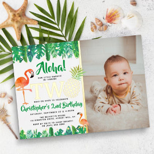Invitation En Aluminium Tropical Summer Beach Luau Boys 2e anniversaire Ph