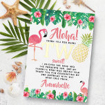Invitation En Aluminium Tropical Summer Beach Luau Girls 2e anniversaire R<br><div class="desc">Dites merci avec style avec ces vraies feuilles douces et très tendance pressées 2ème anniversaire de remerciement cartes. Ce design est facile à personnaliser avec votre libellé d'événement spécial et vos invités seront ravis quand ils recevront ces fabuleux remerciements.</div>