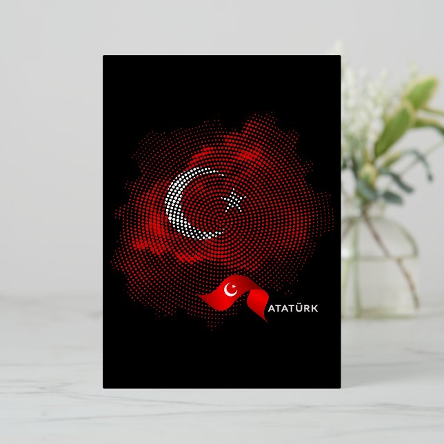 Invitation En Aluminium Turkey flag (Debout devant)