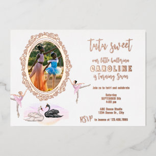 Invitation En Aluminium Tutu Douce Ballerine Ballet Cygnes Fête d'annivers