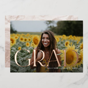 Invitation En Aluminium Type élégant Graduation Full Photo