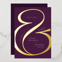 Typographie Ampersand Or Violet Foncé Enregistrer
