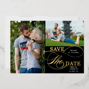 Invitation En Aluminium Typographie de calligraphie florissante 2 Photo