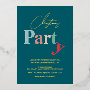 Invitation En Aluminium Typographie de la fête de Noël