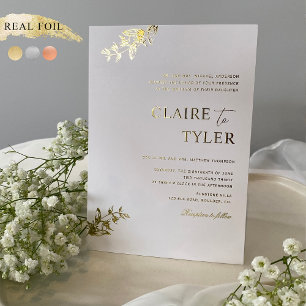 Invitation En Aluminium Typographie de mariage formelle et romantique à fe