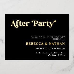 Invitation En Aluminium Typographie de script rétro Fête de mariage après