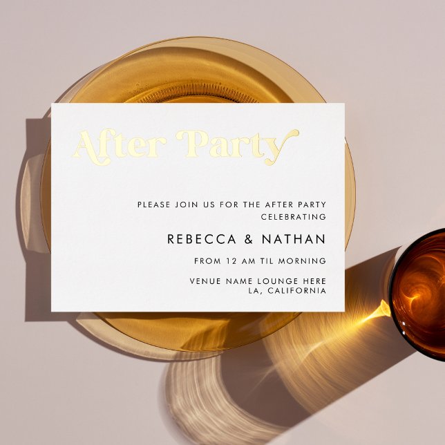 Invitation En Aluminium Typographie de script rétro Mariage Après-midi Rée (Créateur téléchargé)