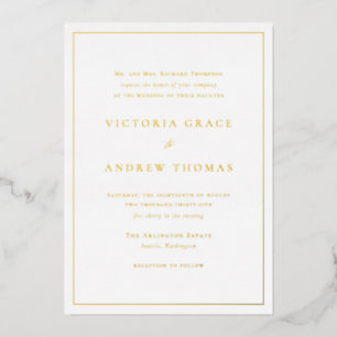 Invitation En Aluminium Typographie formelle de mariage avec feuille d'alu