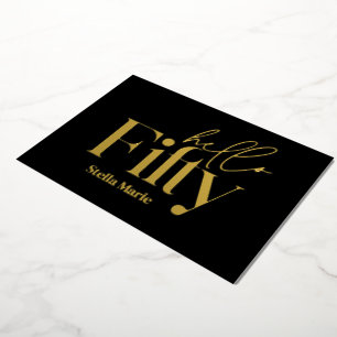 Invitation En Aluminium Typographie minimale moderne simple 50e anniversai