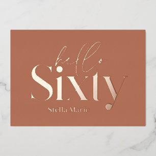 Invitation En Aluminium Typographie minimale moderne terracotta 60e annive