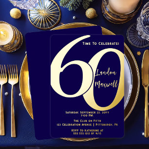 Invitation En Aluminium Typographie Minimaliste 60 60e Anniversaire