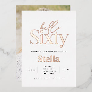 Invitation En Aluminium Typographie minimaliste moderne simple 60e anniver