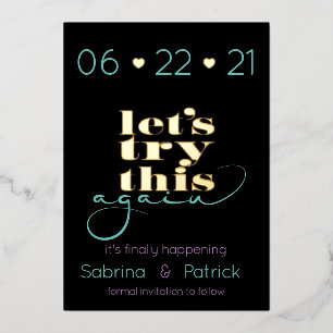 Invitation En Aluminium Typographie moderne Essayons cette nouvelle STD