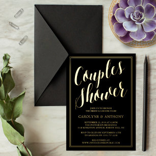 Invitation En Aluminium Typographie moderne Mariage Couples Douche Real