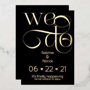 Invitation En Aluminium Typographie moderne NOUS SOMMES EN TRAIN D'enregis
