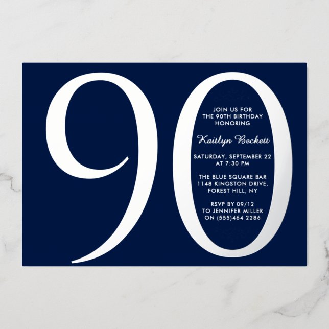 Invitation En Aluminium Typographie simple et élégante Jalon Anniversaire  (Recto)