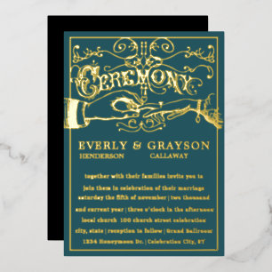 Invitation En Aluminium Typographie Victorienne Je fais Or Mariage
