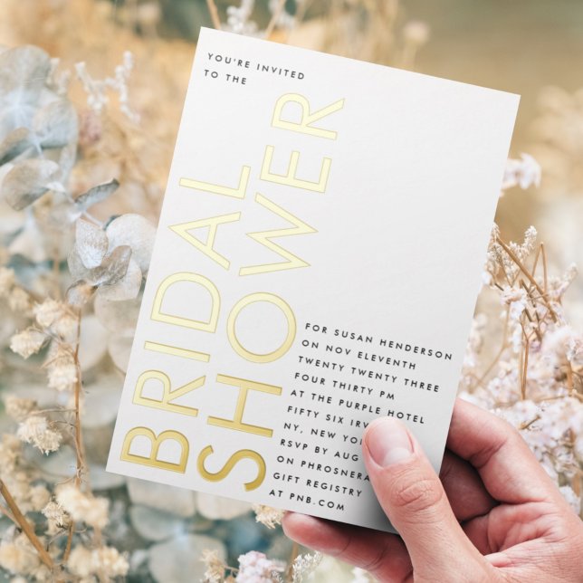 Invitation En Aluminium Ultra Black Modern Nom personnalisé OR Fête des ma (Créateur téléchargé)