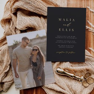 Invitation En Aluminium Ultra minimal   Calligraphie Accent Mariage photo