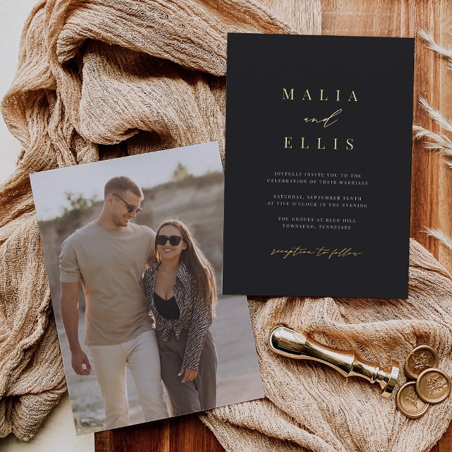 Invitation En Aluminium Ultra minimal | Calligraphie Accent Mariage photo (Créateur téléchargé)