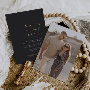 Invitation En Aluminium Ultra Minimal Mariage Accent Calligraphie