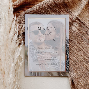 Invitation En Aluminium Ultra minimal   Mariage de superposition photo