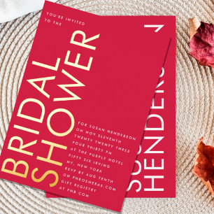 Invitation En Aluminium Ultra Rouge Magenta Moderne Personnalisé OR Fête d