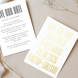 Invitation En Aluminium Ultra Simple No Photo Big Bold Details Mariage