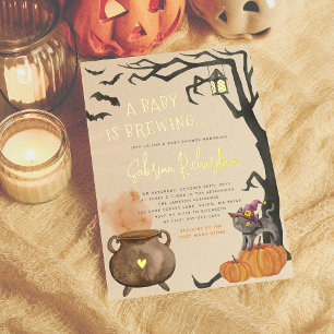 Invitation En Aluminium Un Bébé Brillant Brûle Un Baby shower D'Halloween 