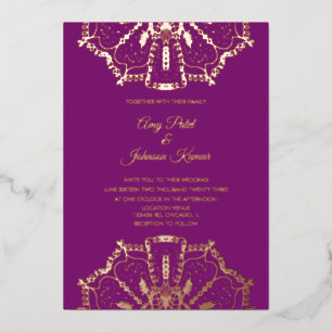 Invitation En Aluminium Un Mariage indien hindou mandala habillé