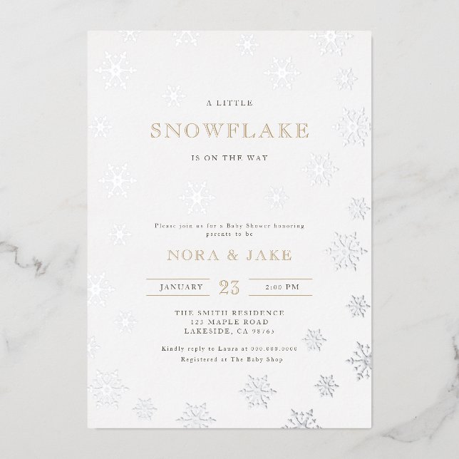 Invitation En Aluminium Un petit Baby shower neutre pour les femmes (Recto)