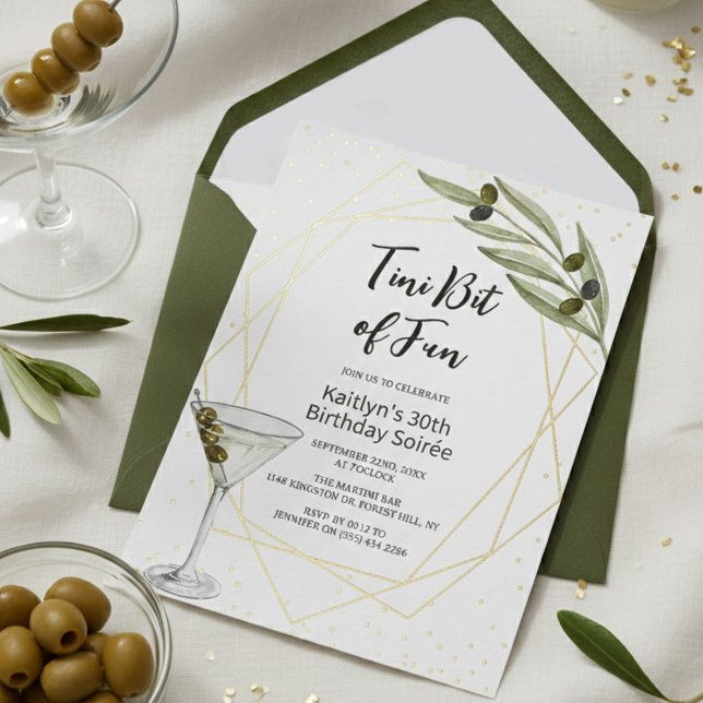 Invitation En Aluminium Un Petit Peu De Fun Martini Soirée (Créateur téléchargé)