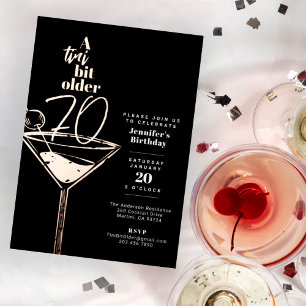 Invitation En Aluminium Un Tini Bit Ancien 70e anniversaire Cocktail Party