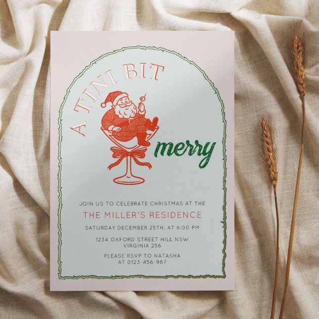 Invitation En Aluminium Une fête de cocktail de Noël un peu joyeuse (Créateur téléchargé)
