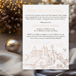 Invitation En Aluminium Une Fois Sur Un Livre De Temps Thème Prince Annive