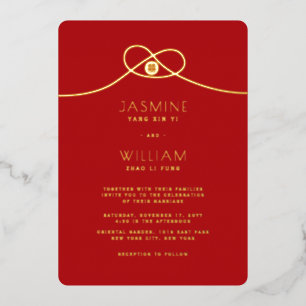 Invitation En Aluminium Union de noeud d'amour double bonheur Mariage chin