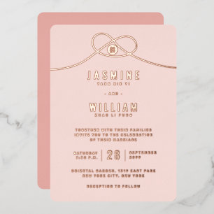 Invitation En Aluminium Union de noeud d'amour double bonheur Mariage chin