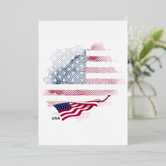 Invitation En Aluminium USA flag (Debout devant)