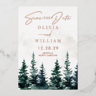 Invitation En Aluminium Vacances de Noël d'hiver Économisez La Date