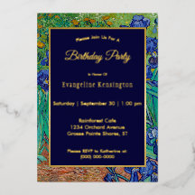 Van Gogh Irises Peinture Florale Anniversaire Or