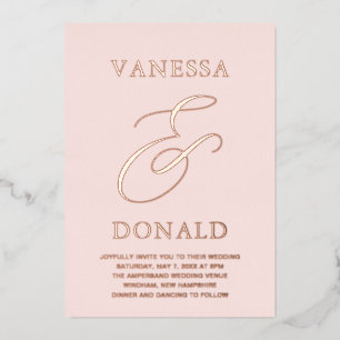 Invitation En Aluminium Vanessa Blush Pink Mariage moderne