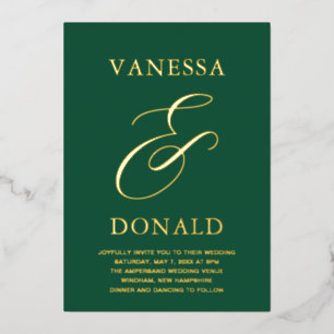 Invitation En Aluminium Vanessa Emerald Green Mariage moderne