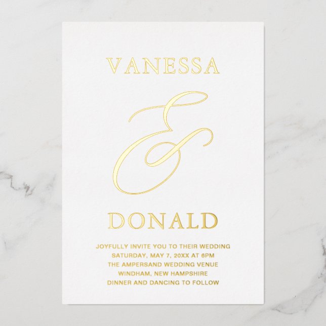 Invitation En Aluminium Vanessa Mariage moderne (Recto)