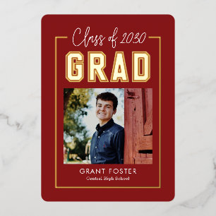 Invitation En Aluminium Variété Fierté huile Graduation COULEUR ÉDITABLE h