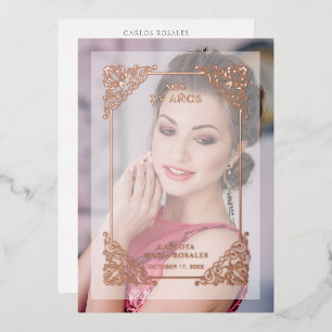 Invitation En Aluminium Vellum Vintage Espagnol Effet Mis XV Años