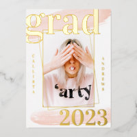 Véritable Aquarelle Rose Or Photo Graduation Foil