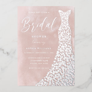 Invitation En Aluminium Véritable Fête des mariées d'aquarelle brillante e