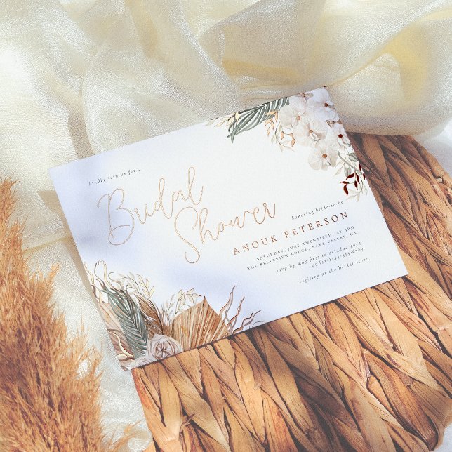 Invitation En Aluminium Véritable feuille d'or | Réception de mariage bohè (Créateur téléchargé)