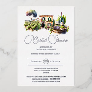 Invitation En Aluminium Véritable feuille rustique vignoble paysage douche
