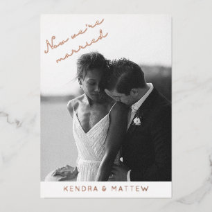 Invitation En Aluminium Véritable Foil Moderne Mariage Elopement Faire-par